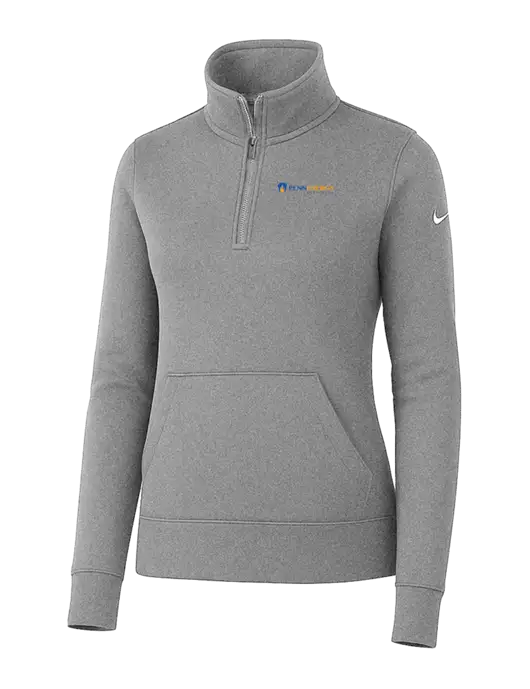 Nike Womens Light Grey Heather Club Fleece Sleeve Swoosh 1/2-Zip w/PennEnergy Logo