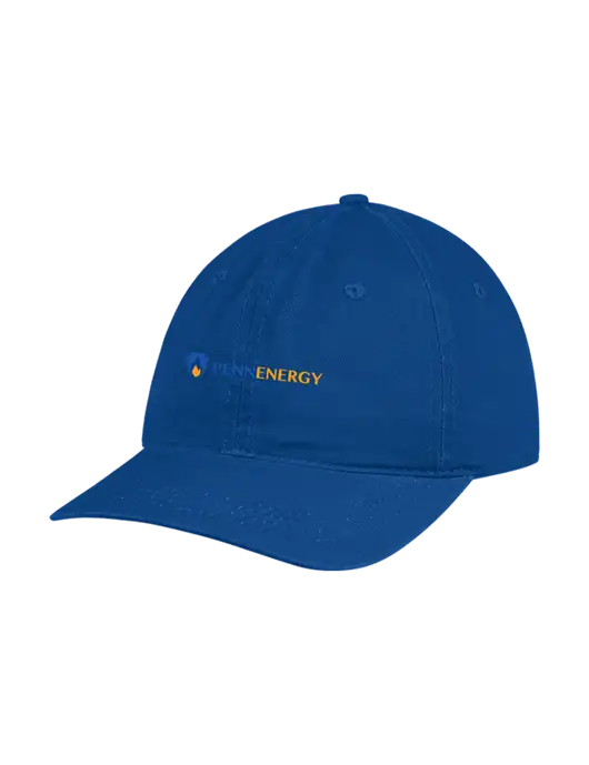 Garment Washed Unstructured Twill Royal Cap w/PennEnergy Logo
