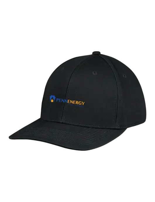 Premium Modern Structured Twill Black Snapback Cap w/PennEnergy Logo