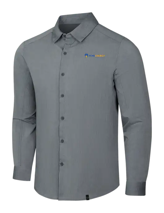 OGIO Medium Grey Heather Commuter Woven Shirt w/PennEnergy Logo