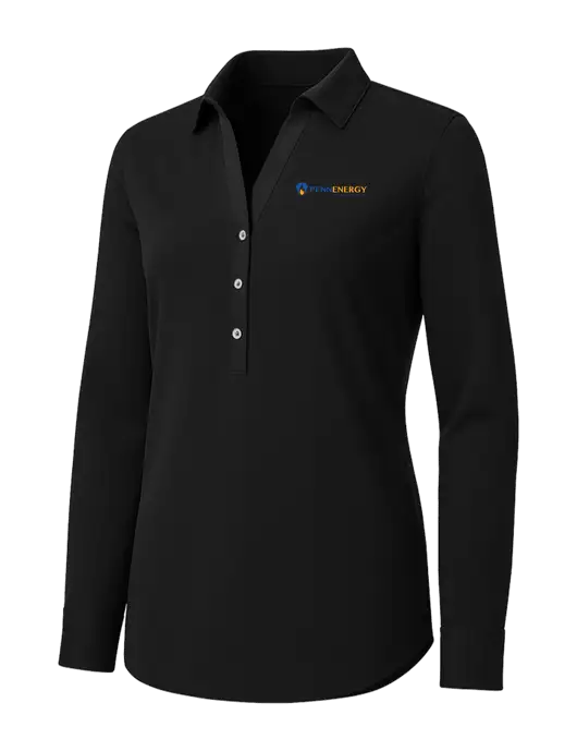 Womens Black City Stretch Shirt w/PennEnergy Logo