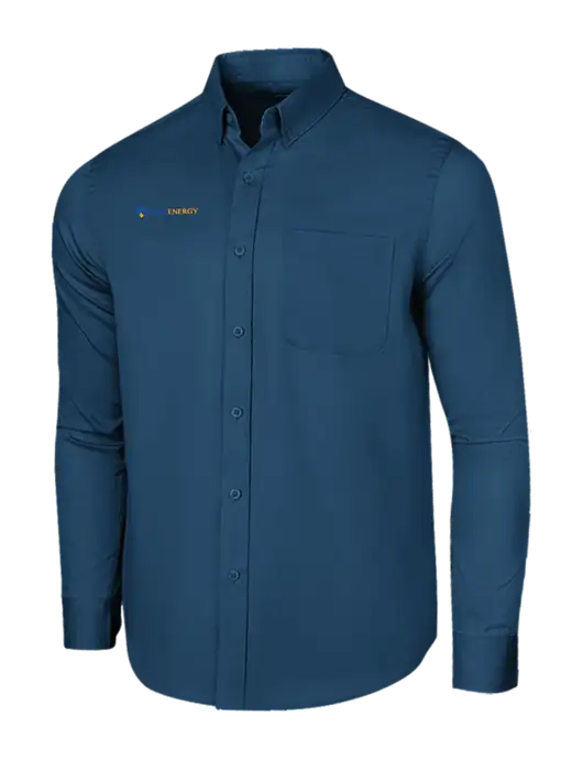 Long Sleeve Light Navy Superpro React Twill Shirt w/PennEnergy Logo