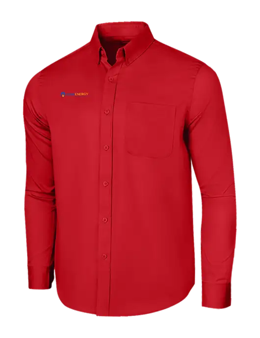 Long Sleeve Red Superpro React Twill Shirt w/PennEnergy Logo