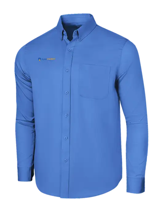 Long Sleeve Dark Carolina Blue Superpro React Twill Shirt w/PennEnergy Logo