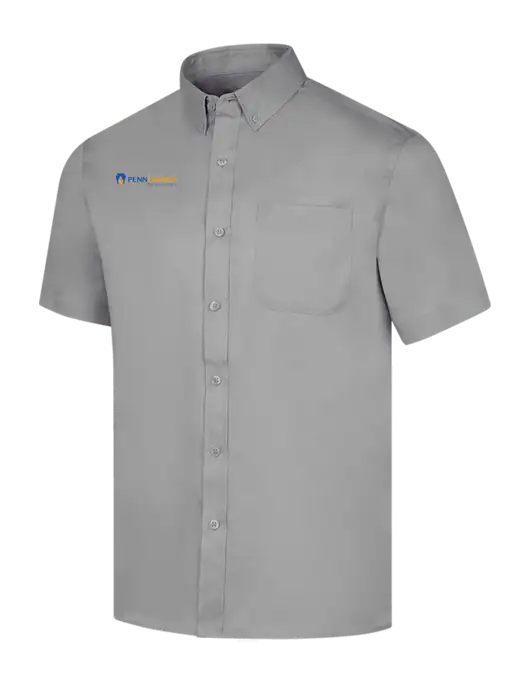Short Sleeve Light Grey Superpro React Twill Shirt w/PennEnergy Logo