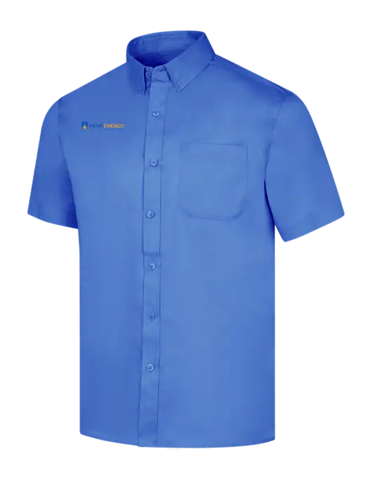 Short Sleeve Dark Carolina Blue Superpro React Twill Shirt w/PennEnergy Logo