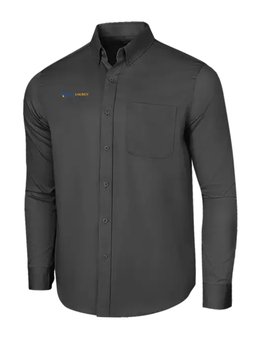Long Sleeve Dark Grey Superpro React Twill Shirt w/PennEnergy Logo