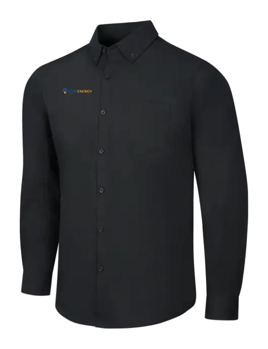 Black Long Sleeve Carefree Poplin Shirt w/PennEnergy Logo