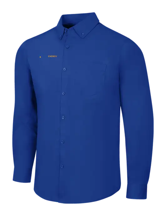Dark Royal Long Sleeve Carefree Poplin Shirt w/PennEnergy Logo