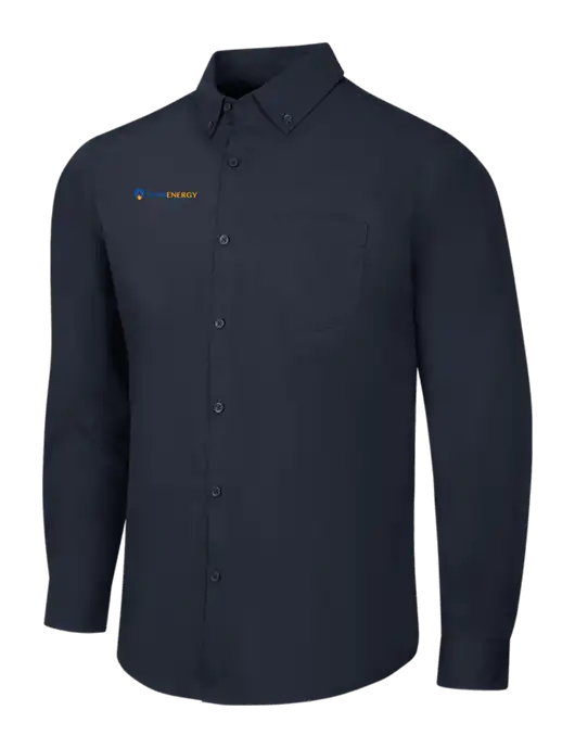 Navy Long Sleeve Carefree Poplin Shirt w/PennEnergy Logo