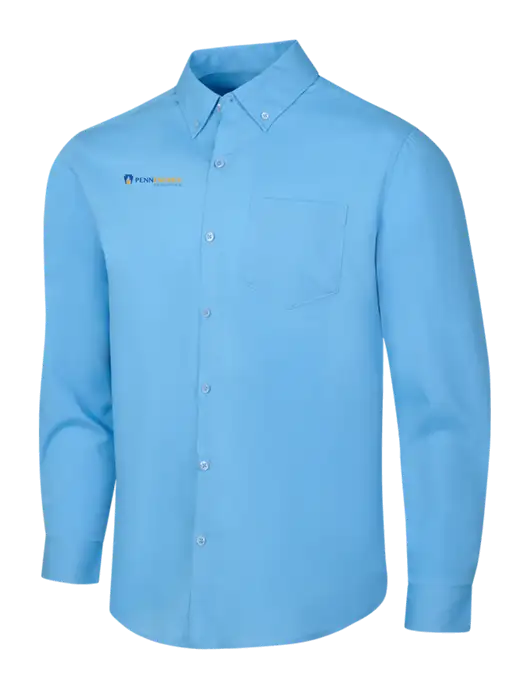 Carolina Blue Long Sleeve Carefree Poplin Shirt w/PennEnergy Logo