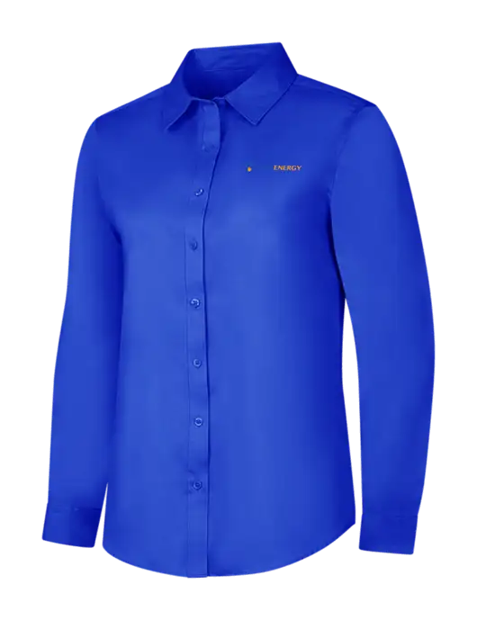 Womens Long Sleeve Dark Royal Superpro React Twill Shirt w/PennEnergy Logo