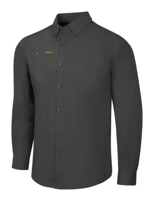 Dark Grey Long Sleeve Carefree Poplin Shirt w/PennEnergy Logo