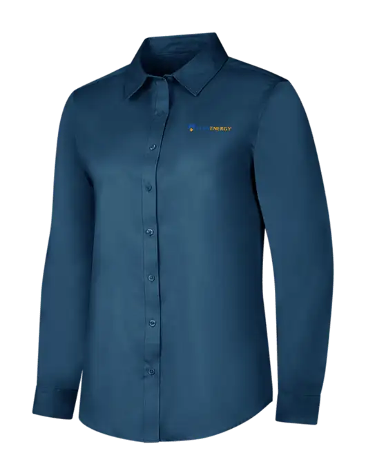 Light Navy Womens Long Sleeve Superpro React Twill Shirt w/PennEnergy Logo