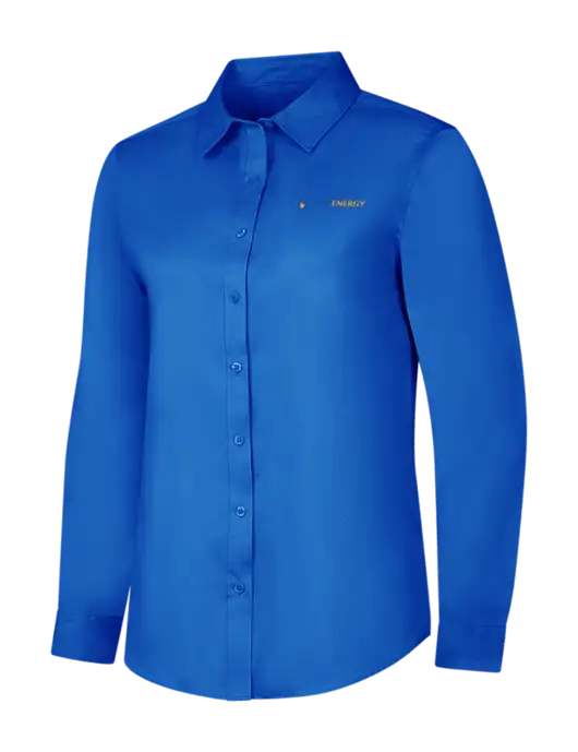 Womens Long Sleeve Royal Blue Superpro React Twill Shirt w/PennEnergy Logo