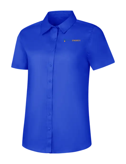 Womens Short Sleeve Dark Royal Superpro React Twill Shirt w/PennEnergy Logo