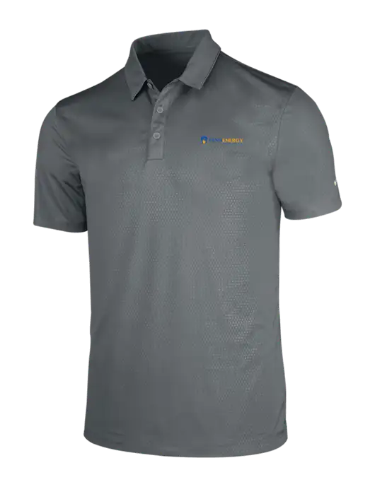 NIKE Medium Grey Dri-Fit Embossed Tri-Blade Polo w/PennEnergy Logo