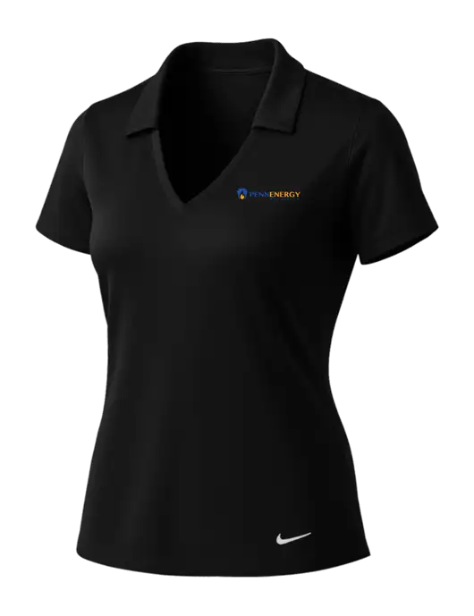 NIKE Black Womens Dri-Fit Vertical Mesh Polo w/PennEnergy Logo