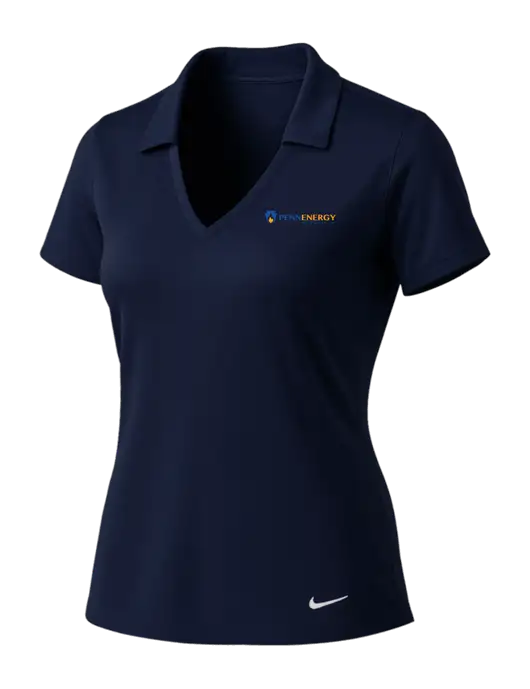 NIKE Dark Navy Womens Dri-Fit Vertical Mesh Polo w/PennEnergy Logo