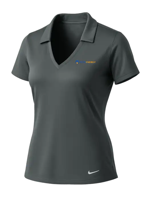 NIKE Dark Grey Womens Dri-Fit Vertical Mesh Polo w/PennEnergy Logo