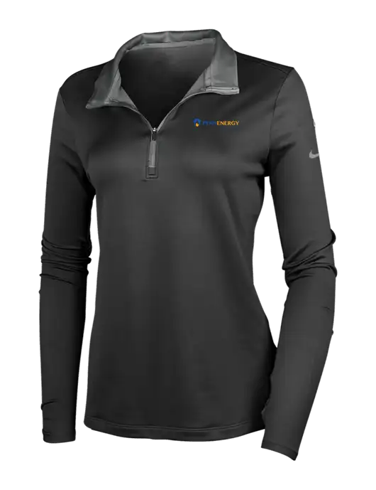 NIKE Black/Dark Grey Womens Dry-Fit Stretch 1/2 Zip Cover-Up w/PennEnergy Logo