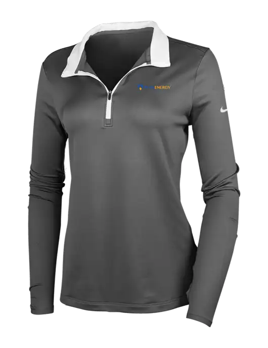 NIKE Dark Grey/White Womens Dry-Fit Stretch 1/2 Zip Cover-Up w/PennEnergy Logo