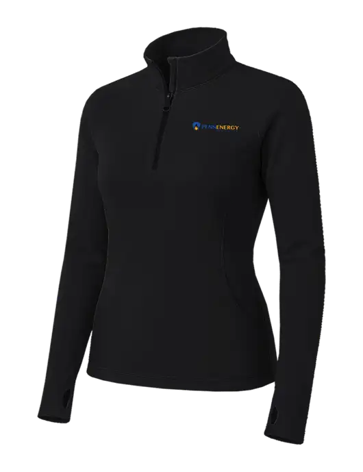 Womens Black Sport Wick Stretch 1/4 Zip Pullover w/PennEnergy Logo