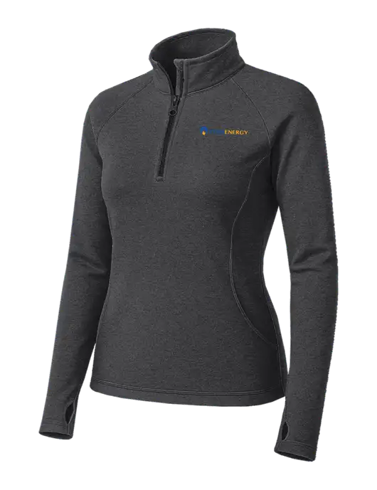 Dark Grey Heather Womens Sport Wick Stretch 1/4 Zip Pullover w/PennEnergy Logo
