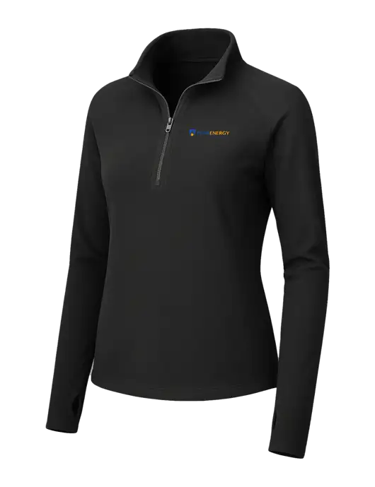 Womens Black Microfleece 1/2 Zip Pullover w/PennEnergy Logo