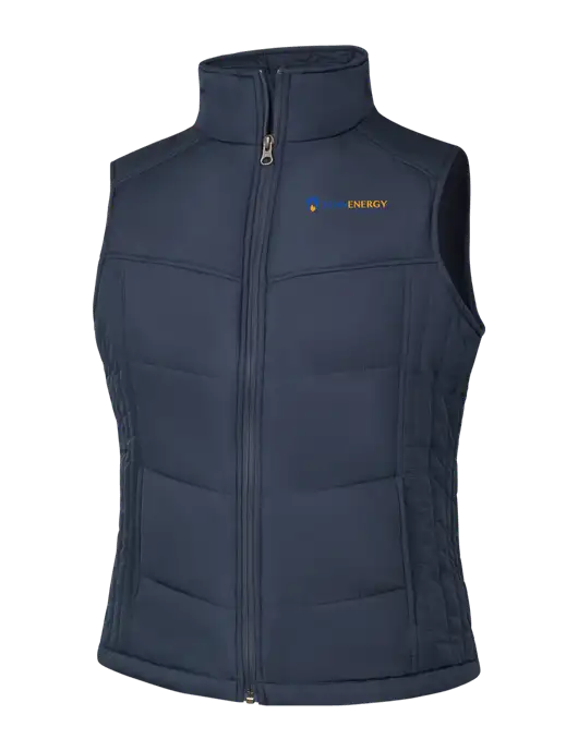 Womens Dark Slate/Black Puffy Vest w/PennEnergy Logo