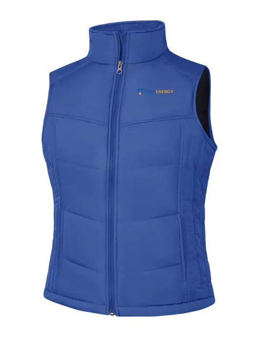 Womens Dark Royal Blue/Black Puffy Vest w/PennEnergy Logo