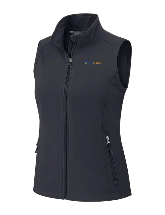 Charcoal Grey Womens Core Soft Shell Vest w/PennEnergy Logo