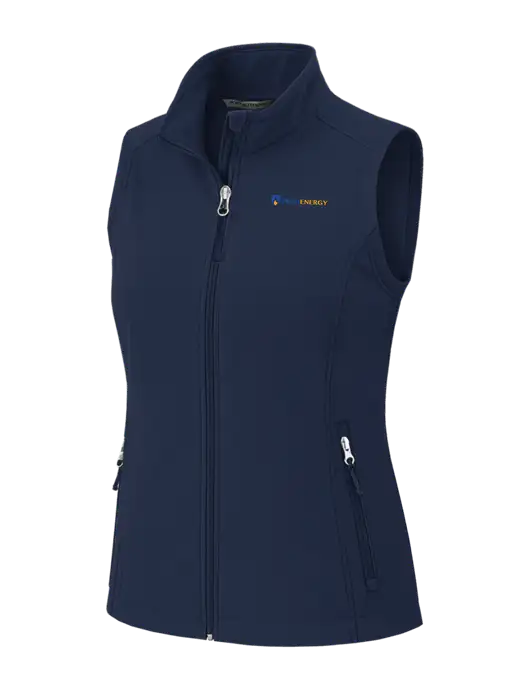 Navy Womens Core Soft Shell Vest w/PennEnergy Logo
