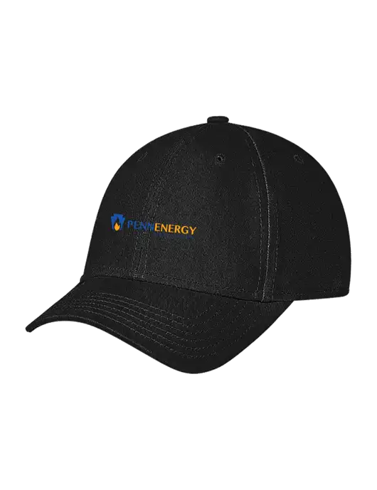 Black Structured Soft Snap Closure Hook & Loop Cap w/PennEnergy Logo