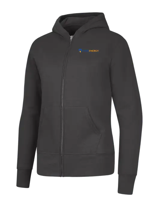 Charcoal Womens Core Fleece Full-Zip Hooded Sweatshirt w/PennEnergy Logo