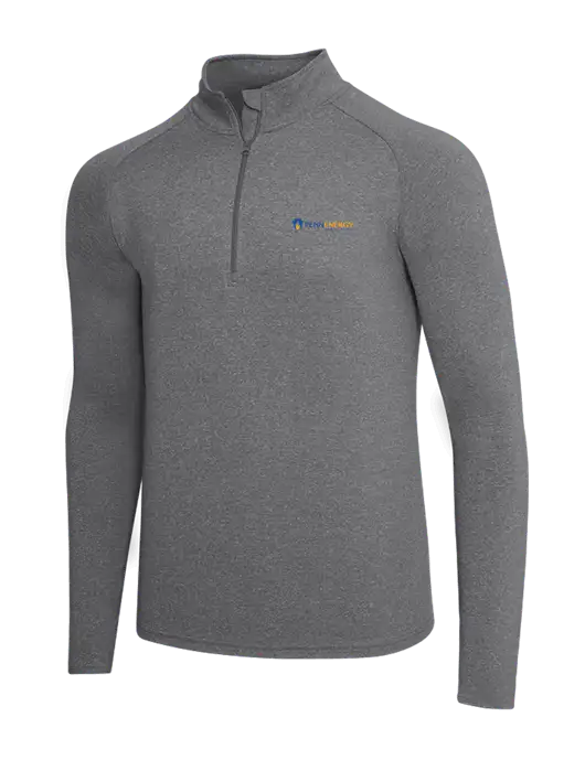 Dark Grey Heather Sport Wick Stretch 1/4 Zip Pullover w/PennEnergy Logo