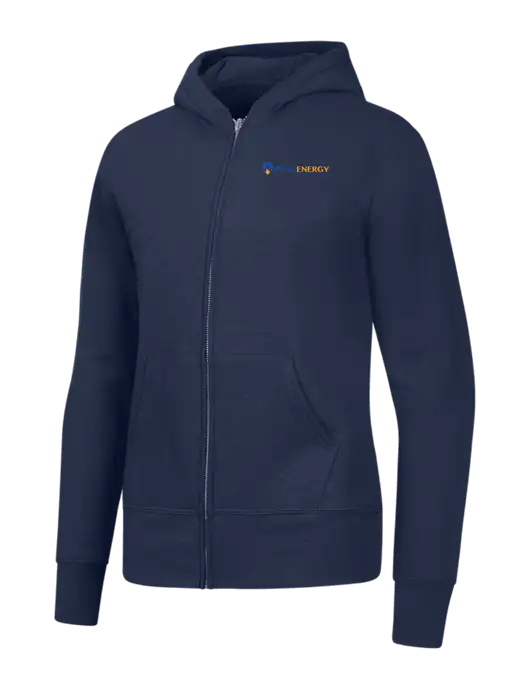 Navy Womens Core Fleece Full-Zip Hooded Sweatshirt w/PennEnergy Logo
