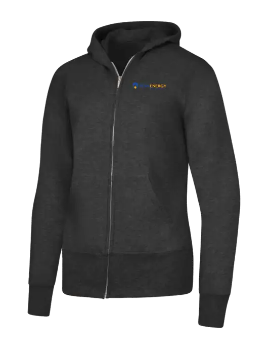 Dark Heather Grey Womens Core Fleece Full-Zip Hooded Sweatshirt w/PennEnergy Logo