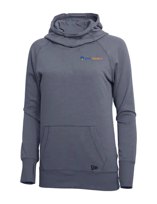 New Era True Navy Heather Womens Tri-Blend Fleece Pullover Hoodie w/PennEnergy Logo