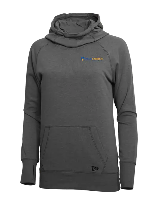 New Era Black Heather Womens Tri-Blend Fleece Pullover Hoodie w/PennEnergy Logo