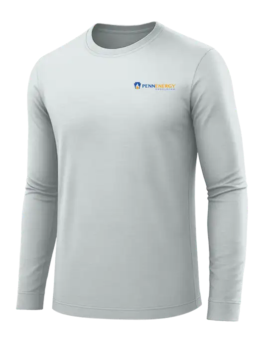Long Sleeve Light Grey PosiCharge Competitor Tee w/PennEnergy Logo