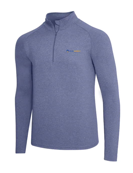 Navy Heather Sport Wick Stretch 1/4 Zip Pullover w/PennEnergy Logo