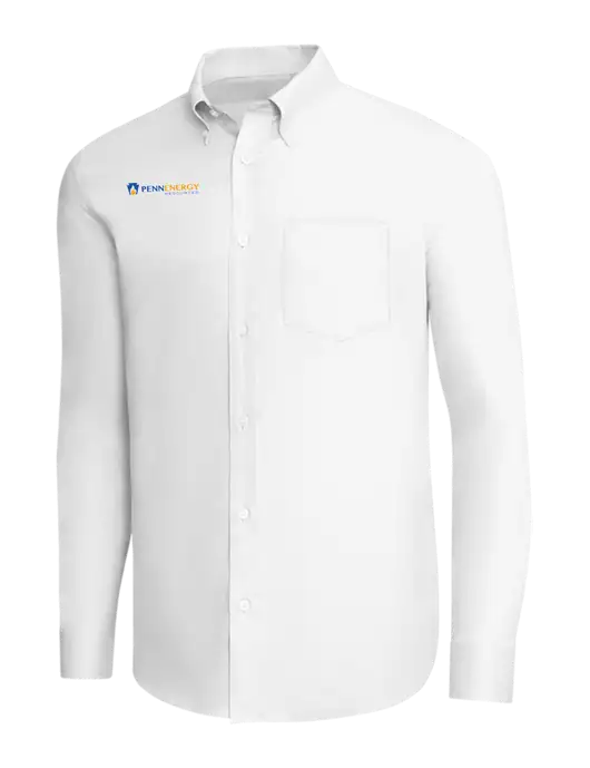 Brooks Brothers White Wrinkle-Free Stretch Pinpoint Shirt w/PennEnergy Logo