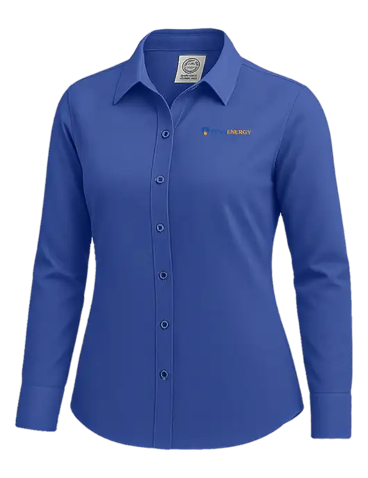 Brooks Brothers Womens Royal Blue Wrinkle-Free Stretch Nailhead Shirt w/PennEnergy Logo