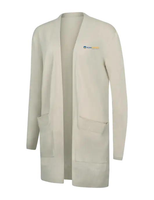 Mercer+Mettle Womens Ivory Open Front Cardigan Sweater w/PennEnergy Logo