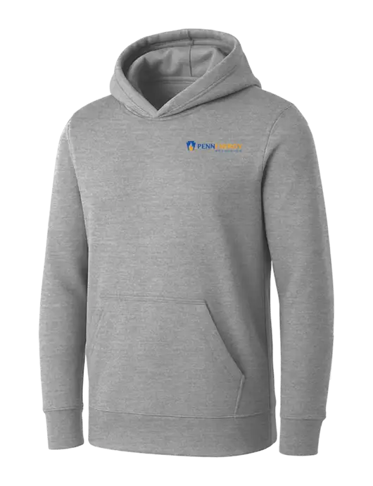 Womens Light Grey Heather Core Fleece Pullover Hooded Sweatshirt w/PennEnergy Logo