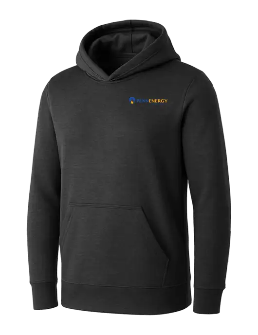 Womens Dark Grey Heather Core Fleece Pullover Hooded Sweatshirt w/PennEnergy Logo