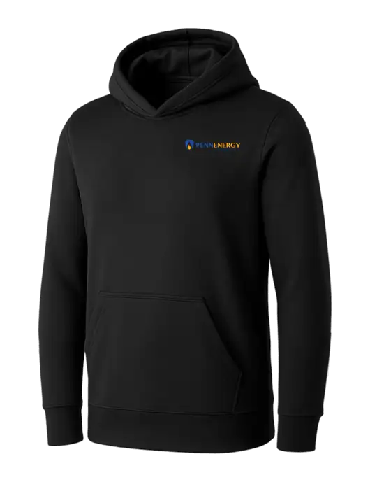 Womens Black Core Fleece Pullover Hooded Sweatshirt w/PennEnergy Logo