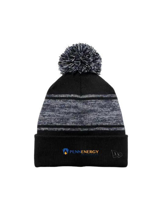 New Era Black/Navy Knit Chilled Pom Beanie w/PennEnergy Logo