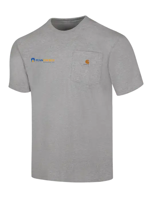 Carhartt Workwear Light Grey Heather Pocket Short Sleeve T-Shirt w/PennEnergy Logo